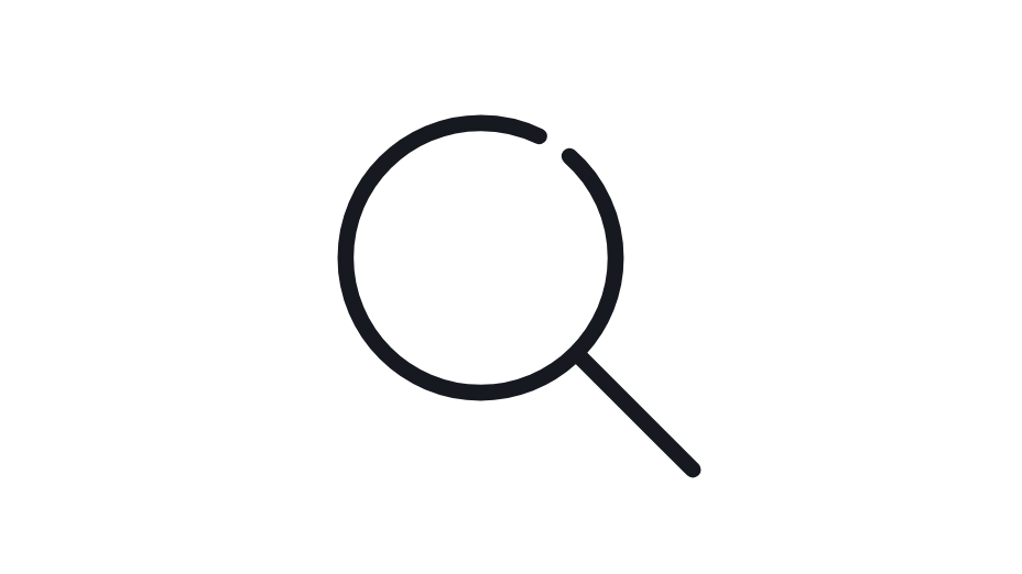 Die Lupe bedeutet: Suche. Ein Lupe.